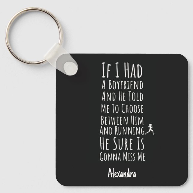 Gift Ideas For Female Runners Funny Personalized Key Ring (Front)