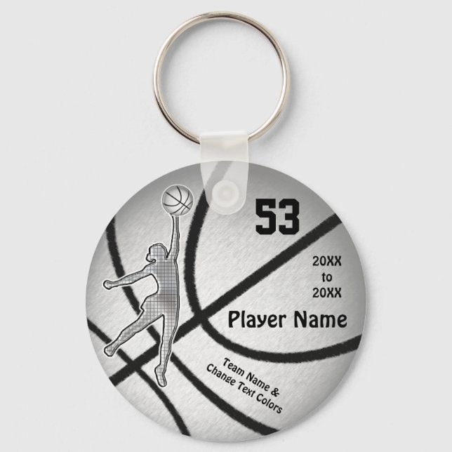 Gift Ideas for Girls Basketball Team, PERSONALIZED Key Ring (Front)