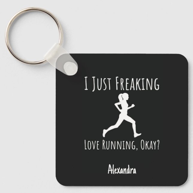Gift Ideas For Women Runners Funny Custom Running Key Ring (Front)