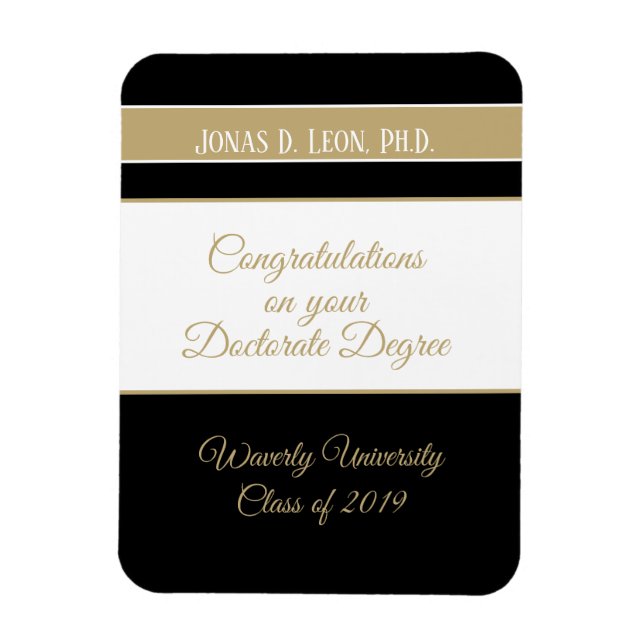 Gift it! Custom Doctorate graduation card (Ph.D.) Magnet (Vertical)