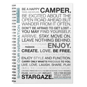 Gift Items For The Happy Inspired Camper Notebook