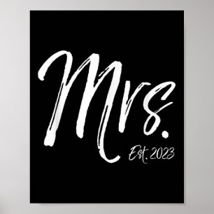 Gift Just Married Anniversary Idea Wedding Mrs. Es Poster