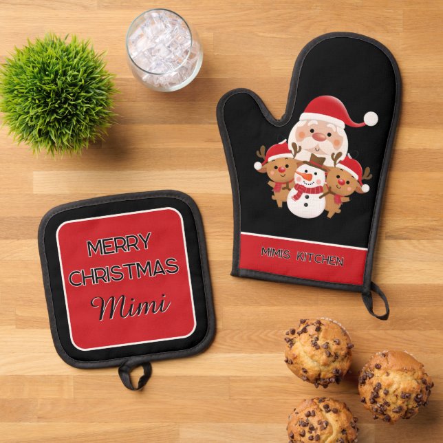 Gift! Kitchen Essentials for Mimi Oven Mitt & Pot Holder Set (Top Down)