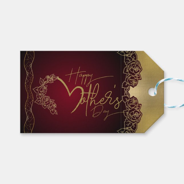 gift label for mother day with roses (Front (Horizontal))