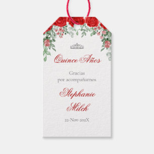 Gift Labels Flower Red Quinceanera Gif