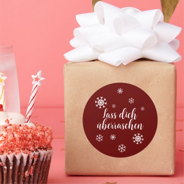 Gift Labels - Snow Stars - Dark Red (Party)
