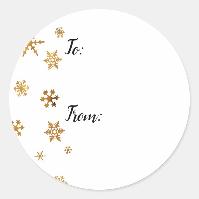 Gift Labels w/ Faux Gold Foil Ombre Snowflakes (Front)