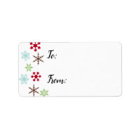 Gift Labels w/ Snowflakes in Retro Colours