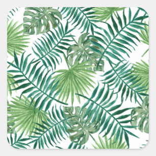 Gift Leaf, plant, palm, green, natural background Square Sticker