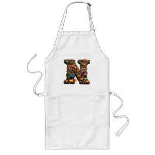 Gift Letter N Thanksgiving style Long Apron