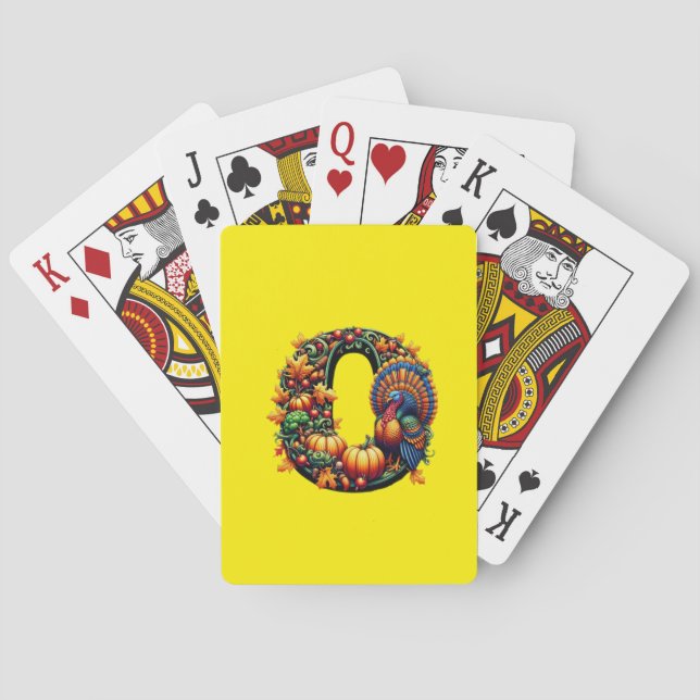 Gift letter o Thanksgiving style  Playing Cards (Back)