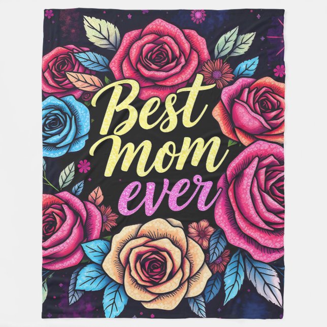 Gift Luxury Floral Popular Collection Fleece Blanket (Front)