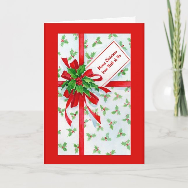 Gift Merry Christmas From Both of Us Holiday Card (Front)
