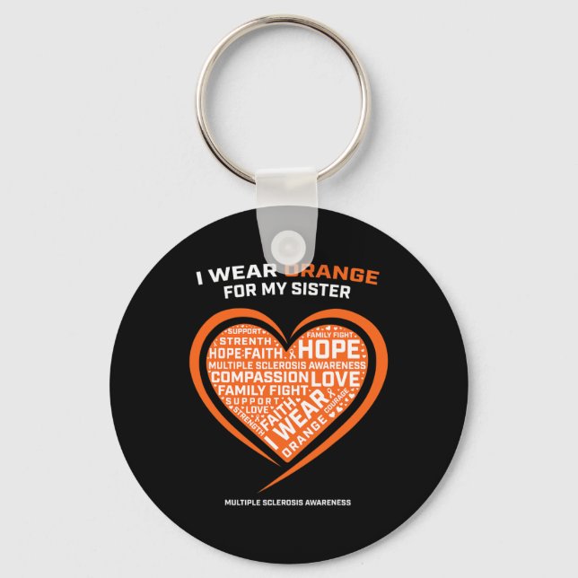 Gift Ms Apparel Orange Sister Multiple Sclerosis A Key Ring (Front)