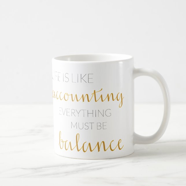 Gift mug for accountant with customisable alphabet (Right)