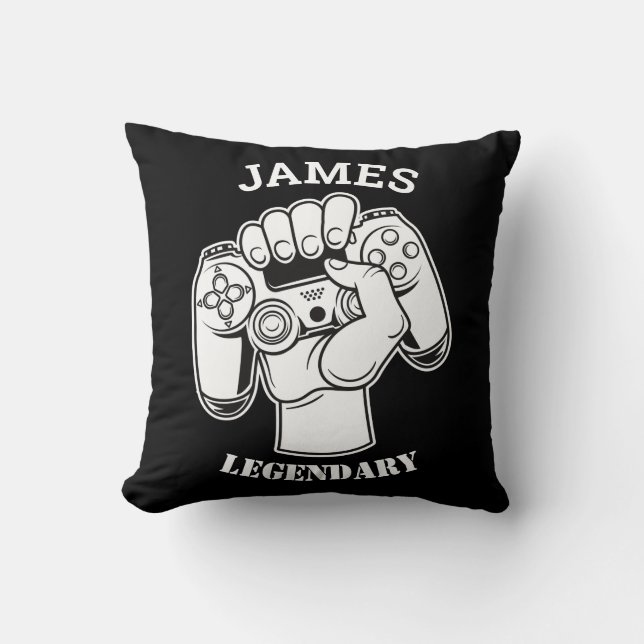 Gift Name Personalized Funny Gaming Geek Birthday Cushion (Front)