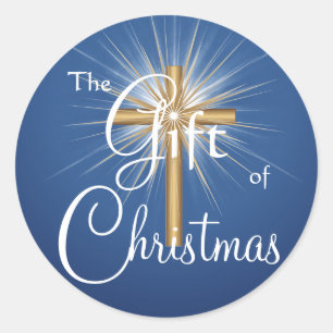 Gift of Christmas Cross stickers