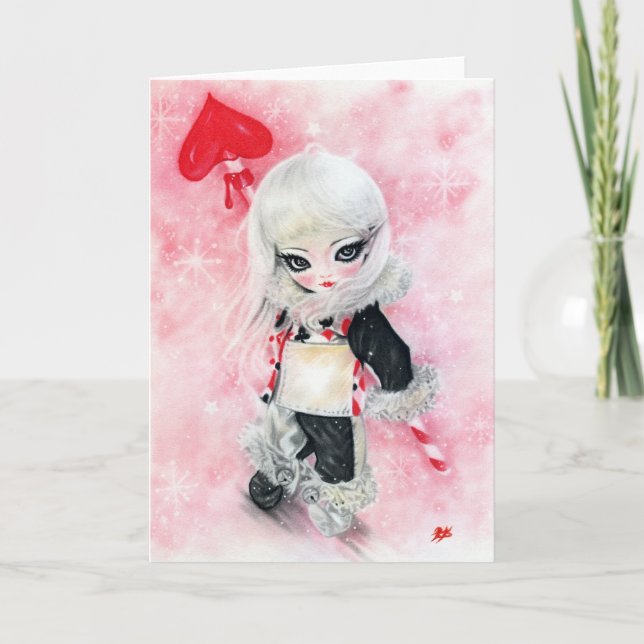 Gift of Love Big eye art Gir christmas Card (Front)