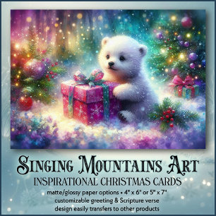 Gift of Salvation KJV Verse Cute Bear Christmas Holiday Card