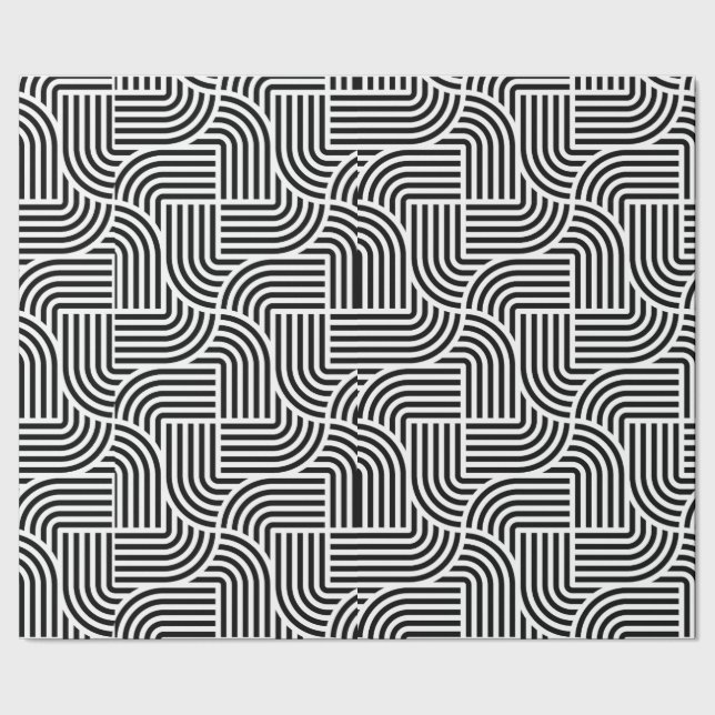 Gift paper - black and white linen (Seam)