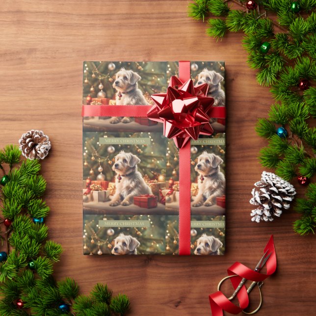 gift paper with a sweet dog (Holiday Gift)