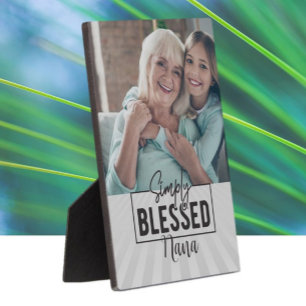 Gift! Personalised "Simply Blessed" Photo  Plaque