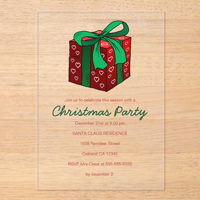 Gift & Presents Christmas Party Invitation (Front)