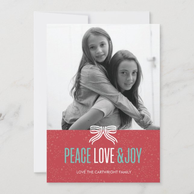 Gift Red Holiday Photo Card (Front)