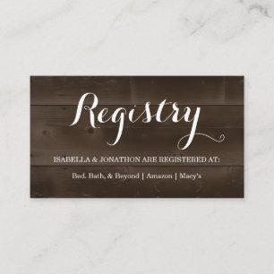 Gift Registry Enclosure Card