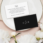 Gift Registry Honeymoon Fund Wedding Monogram Enclosure Card<br><div class="desc">Fully editable insert card for gifts,  directions,  accommodations etc; whatever wedding details that you need to add to your wedding invitation suite as a business card. Monogram on the back side. Shown in black and white

Basic and elegant.</div>