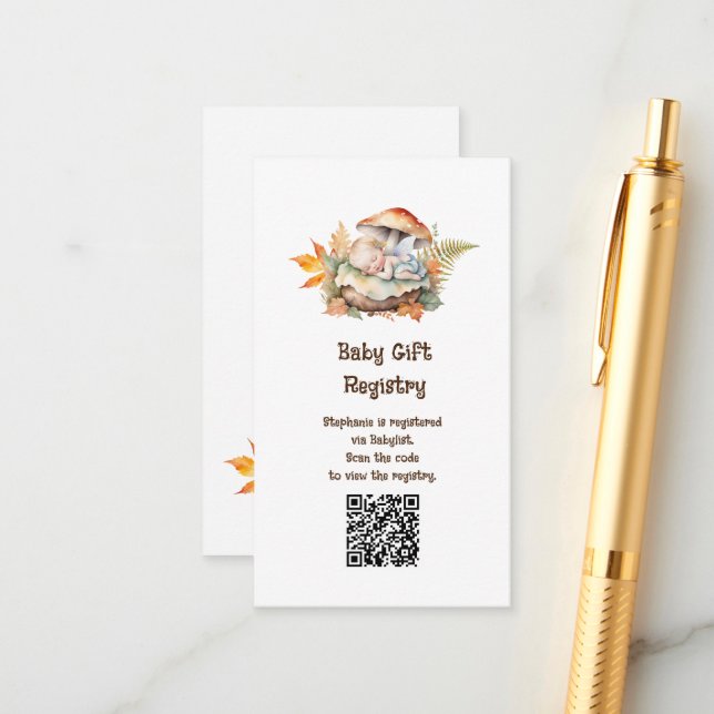  Gift Registry QR Code Enchanted To Meet You  Enclosure Card (Front/Back In Situ)