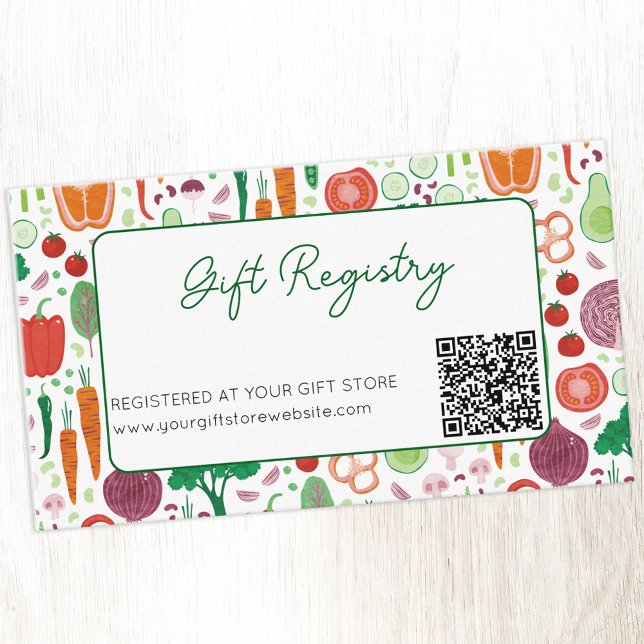 Gift Registry QR Code Farmers Market Baby Shower Enclosure Card (Farmers market locally grown baby themed baby shower gift registry website QR code enclosure card)
