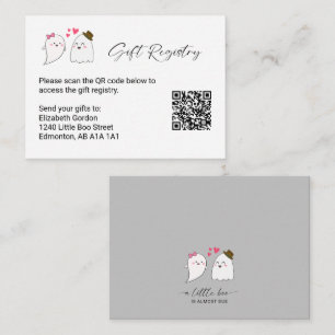 Gift Registry QR Code Little Boo Baby Shower Fall Enclosure Card