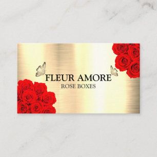 Gift Rose Boxes Flowers Flowerbox Business Card