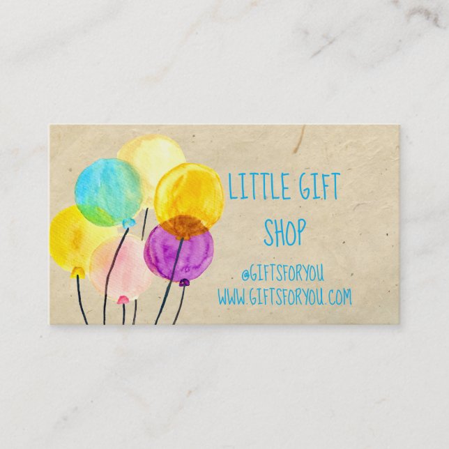 Gift shop modern balloons business card (Front)