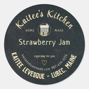 Gift Sticker for Home-Made Items Heart House Logo