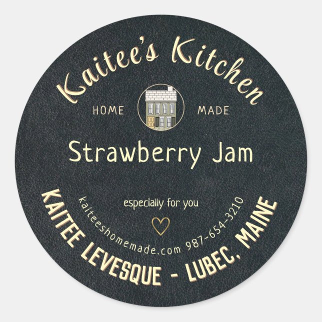 Gift Sticker for Home-Made Items Heart House Logo (Front)