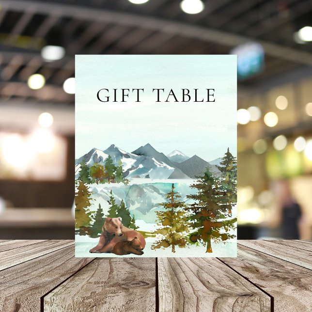 Gift Table Adventure Rustic Bears Baby Shower Poster (Creator Uploaded)