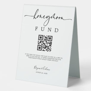 Gift Table Honeymoon Fund Sign Wedding Table Tent