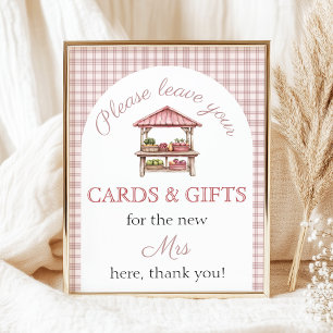 Gift table Pink Fresh off the market Bridal Shower Poster