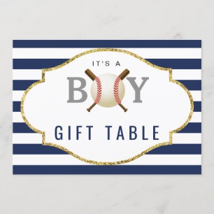 Gift Table Sign   Baseball Boy Baby Shower Invitation
