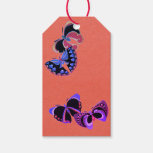 GIFT TAG ANY OCCASION BUTTERFLIES ON BLUE