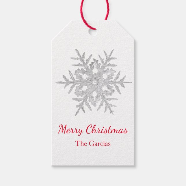GIFT TAG BENTLEY SNOWFLAKE MERRY CHRISTMAS  (Front)