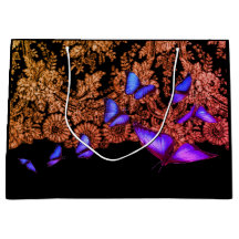 GIFT TAG BLACK WITH LACE AND BUTTERFLIES