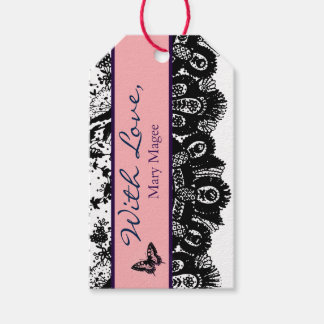 GIFT TAG BLUE LACE WITH LOVE DIY CUSTOM NAME