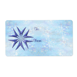 GIFT TAG BLUE STAR by SHARON SHARPE