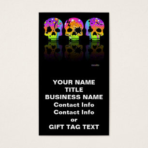 Gift Tag, Business Card - POP ART SKULLS