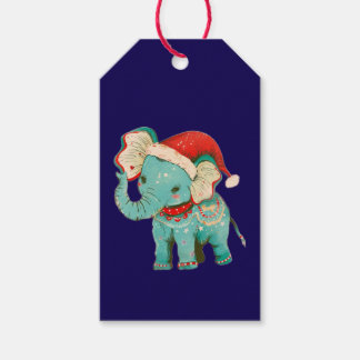GIFT TAG CHRISTMAS ELEPHANT AND MICE