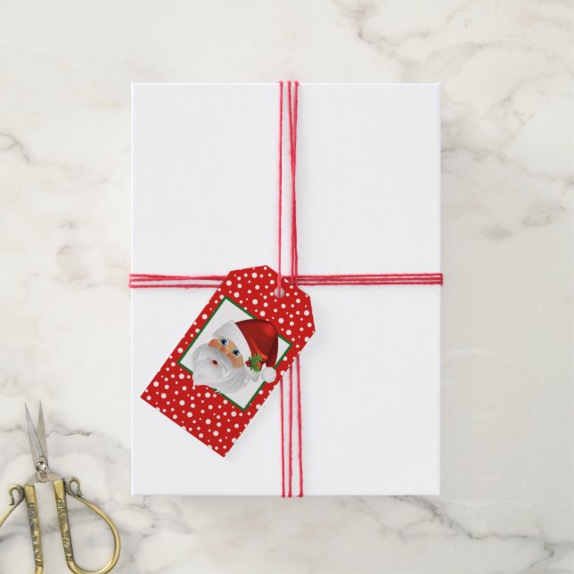 Gift Tag-Christmas Santa Gift Tags (With Twine)