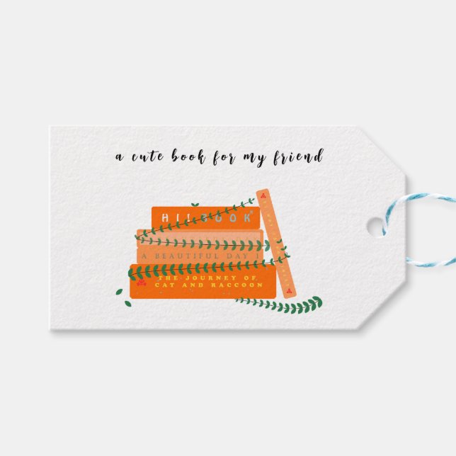 Gift Tag | Cute Book For My Friend (Front (Horizontal))